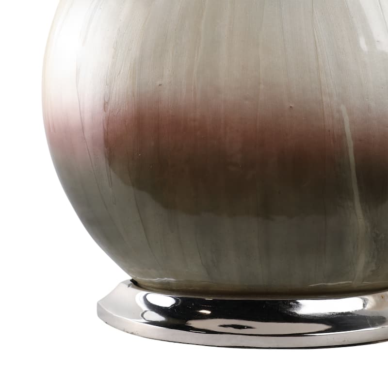 Glass Metal Table Lamp Gradient Finish Home Office Decor - 32" Gray - 18" x 18" x 32"