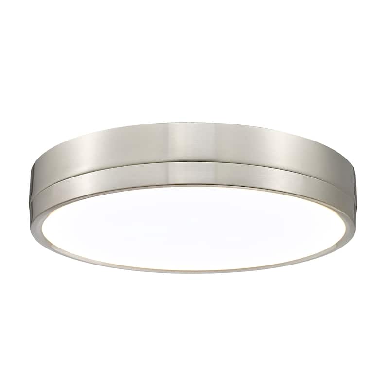 Algar by Z-Lite 1 Light Flush Mount in Brushed Nickel with Frosted Acrylic Shade - Brushed Nickel
