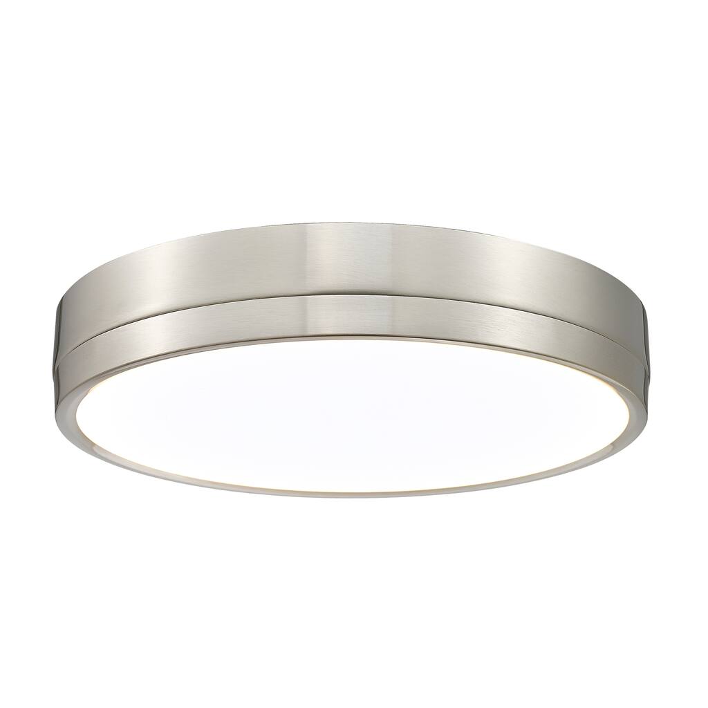 Algar by Z-Lite 1 Light Flush Mount in Brushed Nickel with Frosted Acrylic Shade - Brushed Nickel