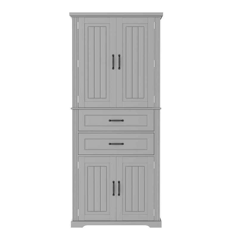 Multi-Functional Storage Cabinet - 2 Slide-Out Drawers, Adjustable Shelf, Kitchen/Bathroom/Living Room
