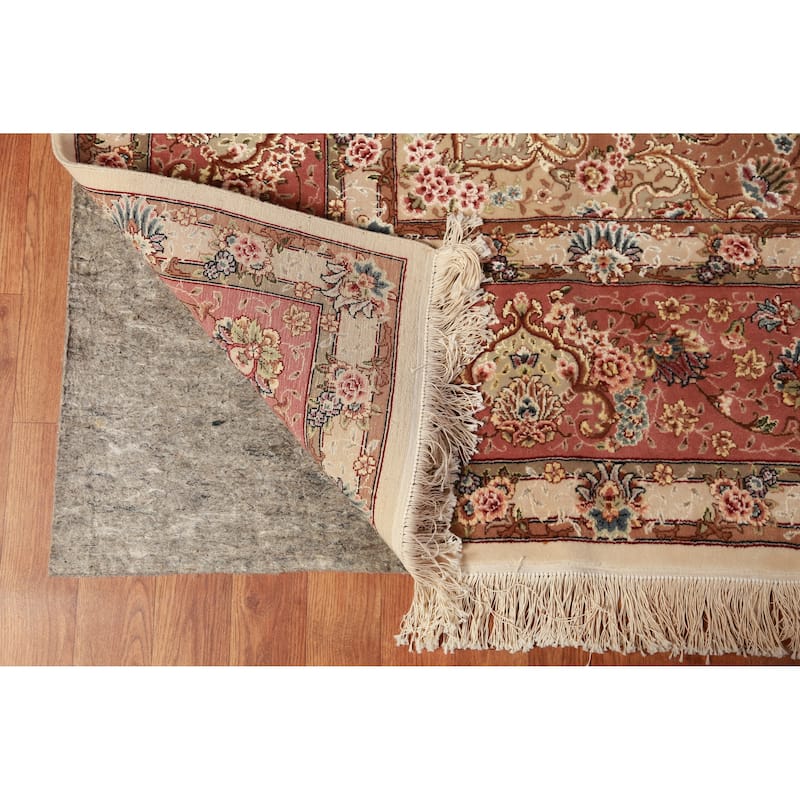 Vegetable Dye Tabriz Chinese Area Rug Handmade Wool And Silk Carpet - 8'0"x 9'11"