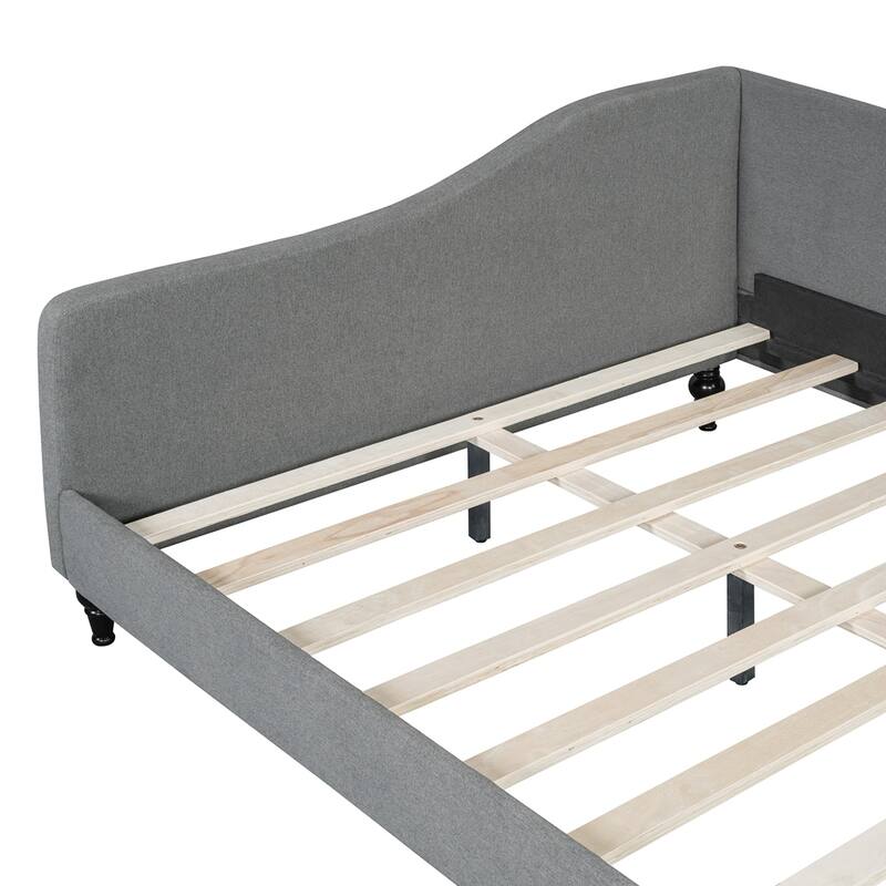 Linen Fabric L-Shaped Wooden Daybed
