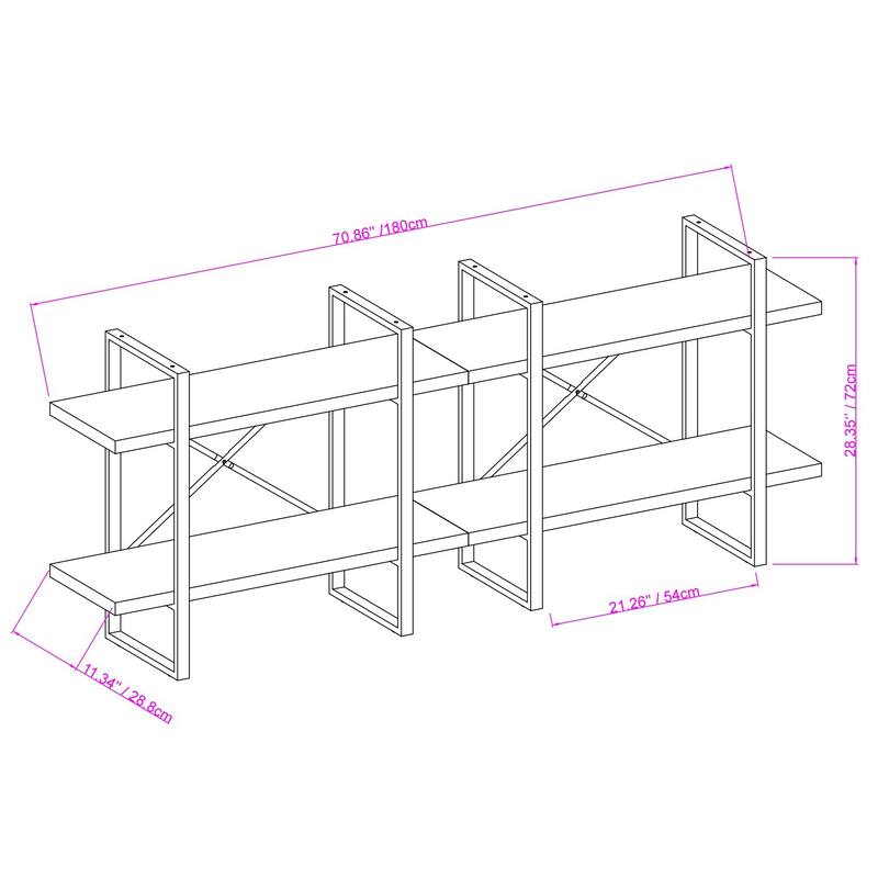 2-Tier longer with open shelving by DAVEE FURNITURE INC - 70.86*28.35*11.34