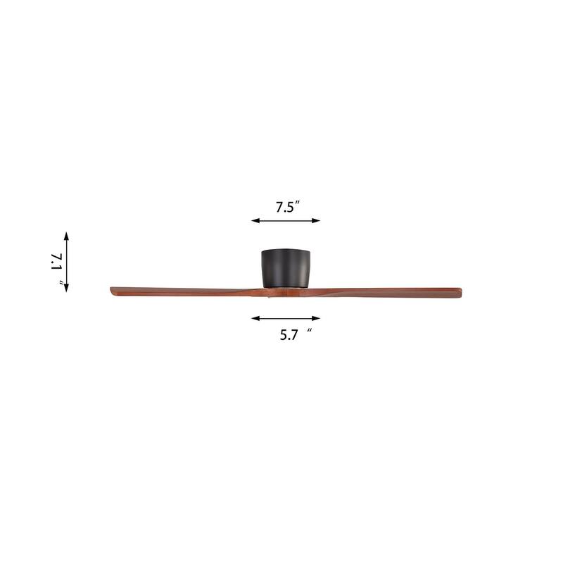 48Inch 3Blade Dc Motor Indoor Flush Mount Ceiling Fan With Remote