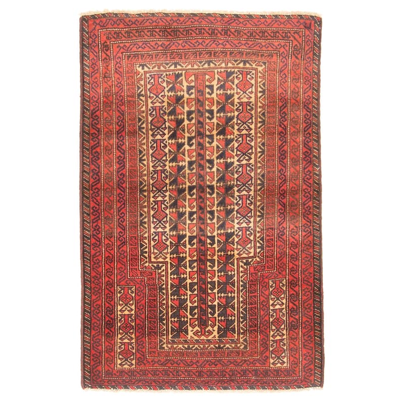 ECARPETGALLERY Hand-knotted Teimani Beige Wool Rug - 2'9 x 4'4