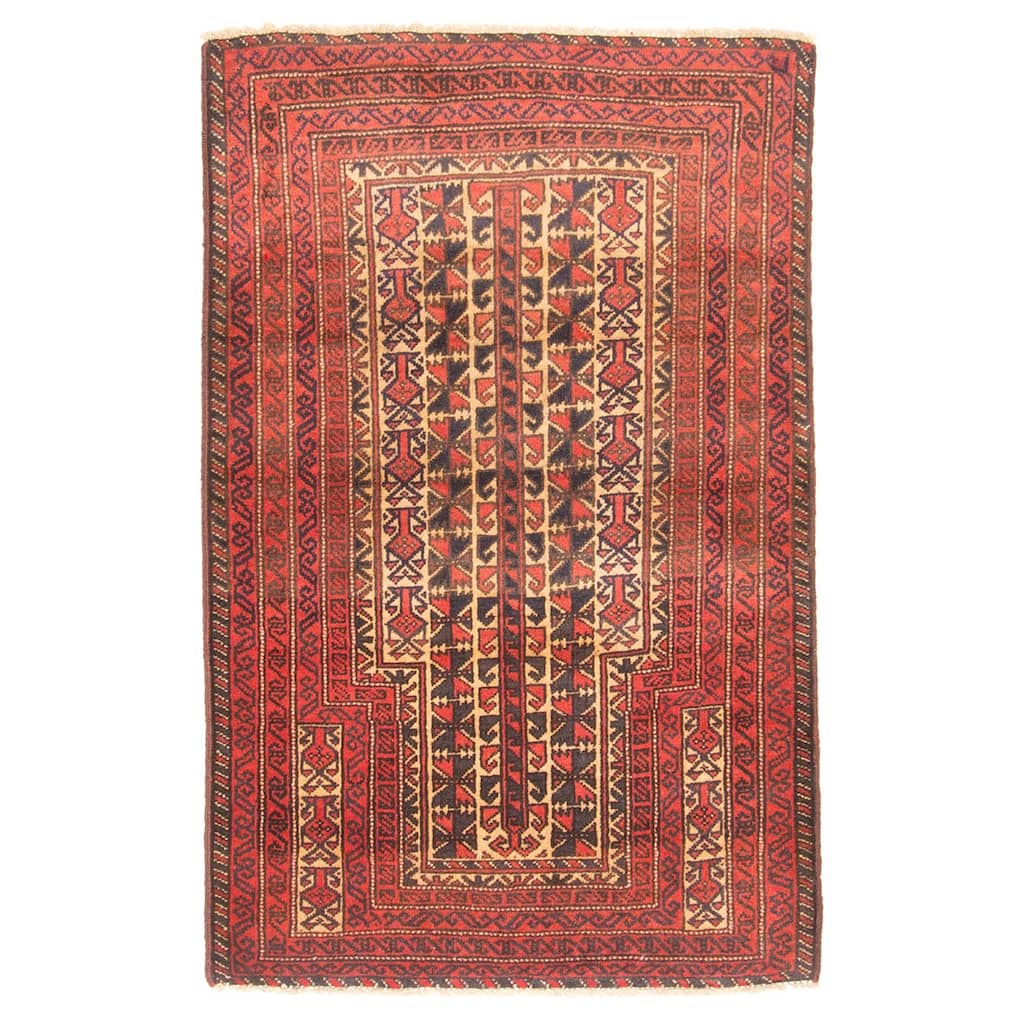 ECARPETGALLERY Hand-knotted Teimani Beige Wool Rug - 2'9 x 4'4