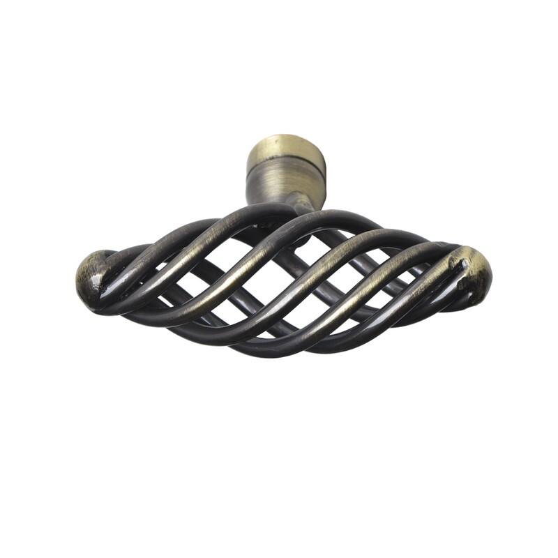 Utopia Alley Aire Cabinet Ring Pull Knob - Vintage Cabinet Hardware with Hand Finished Antique Brass, Pull Knobs 2.4"