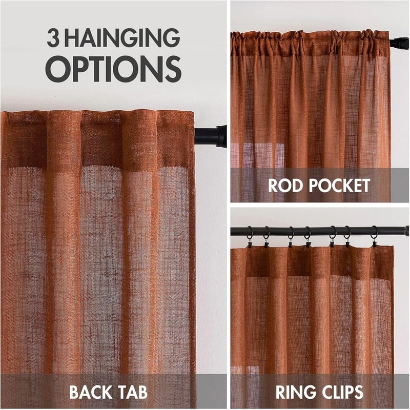 Burnt Orange Linen 108" Boho Fall