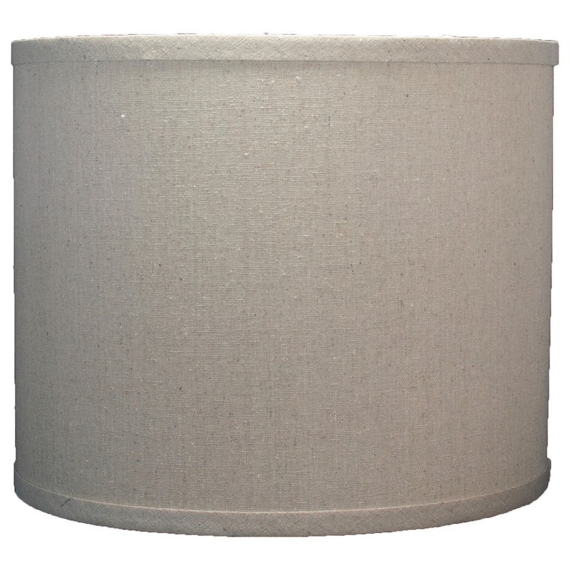 Classic Drum Linen Lamp Shade, 8" to 16" Bottom Size - 12" - Natural Linen
