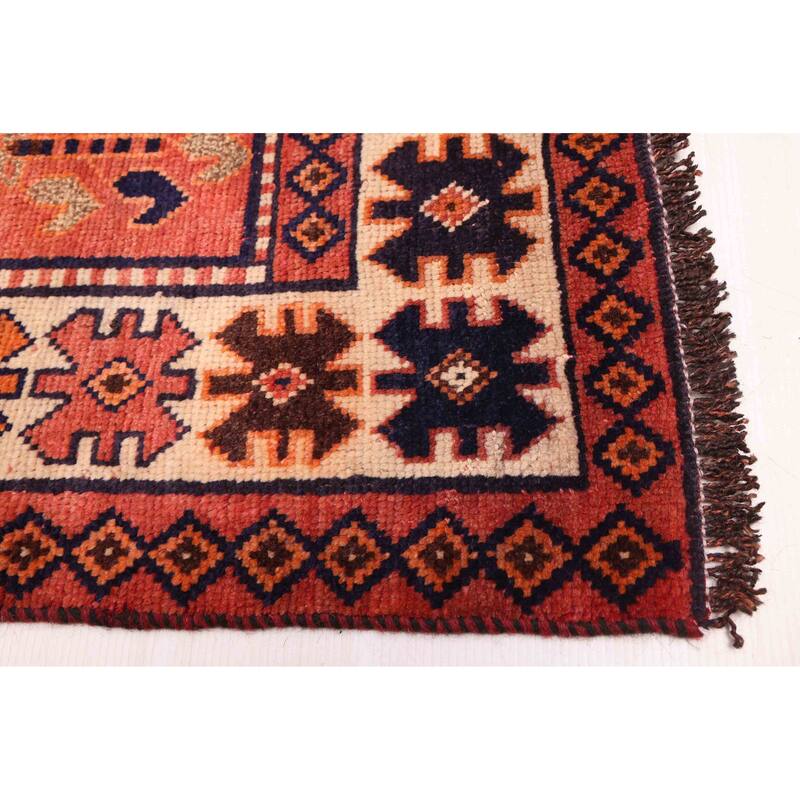 ECARPETGALLERY Hand-knotted Melis Vintage Red Wool Rug - 4'10 x 9'5