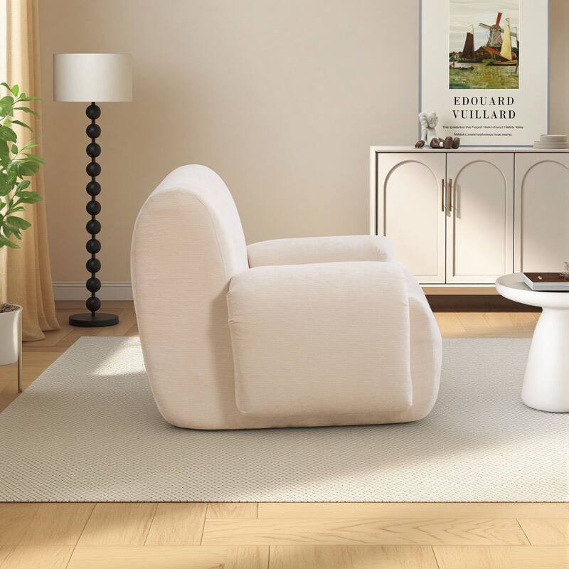 42''W Modern Chenille Upholstered Accent Chair with Deep Seats-No Assembly