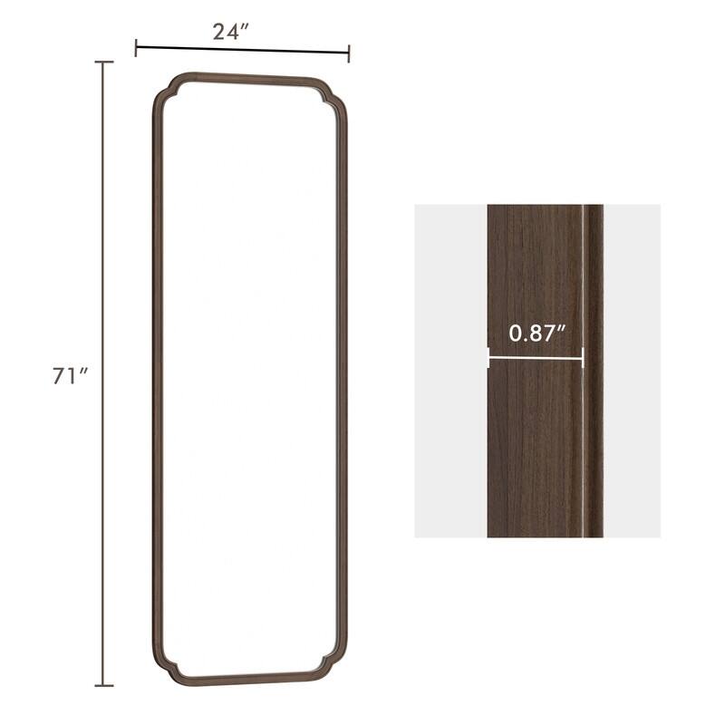 Farmhouse Full-length Mirror with Walnut Frame