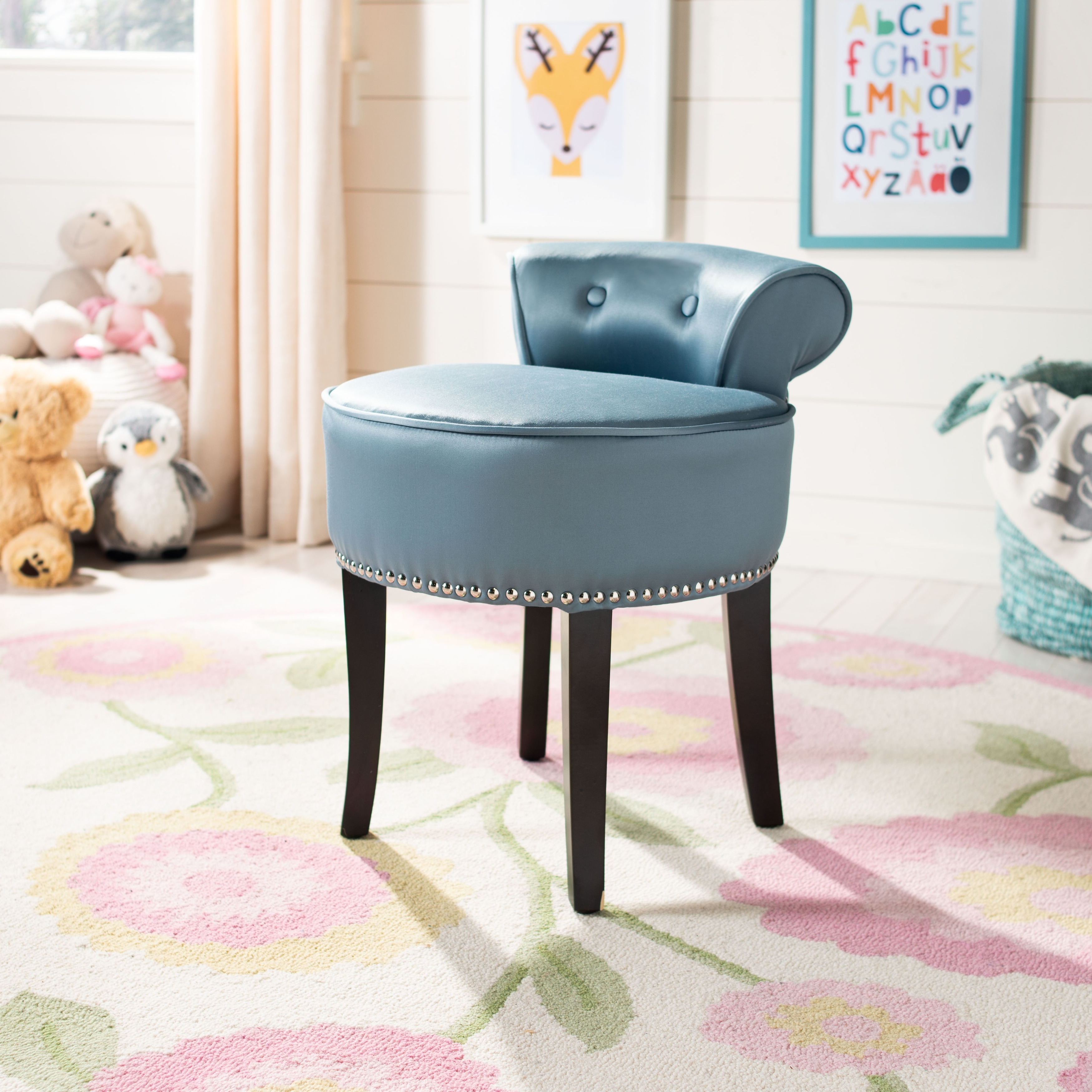 Teal hotsell vanity stool