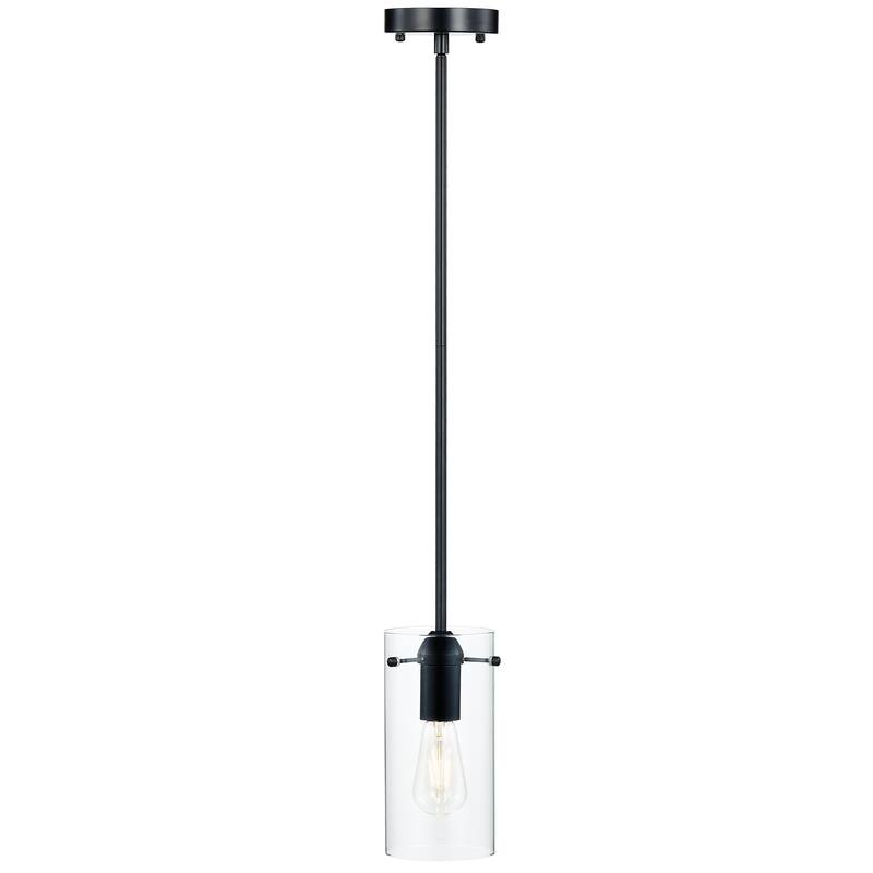 CO-Z Farmhouse Clear Glass Pendant Ceiling Light Fixture - Black - Black