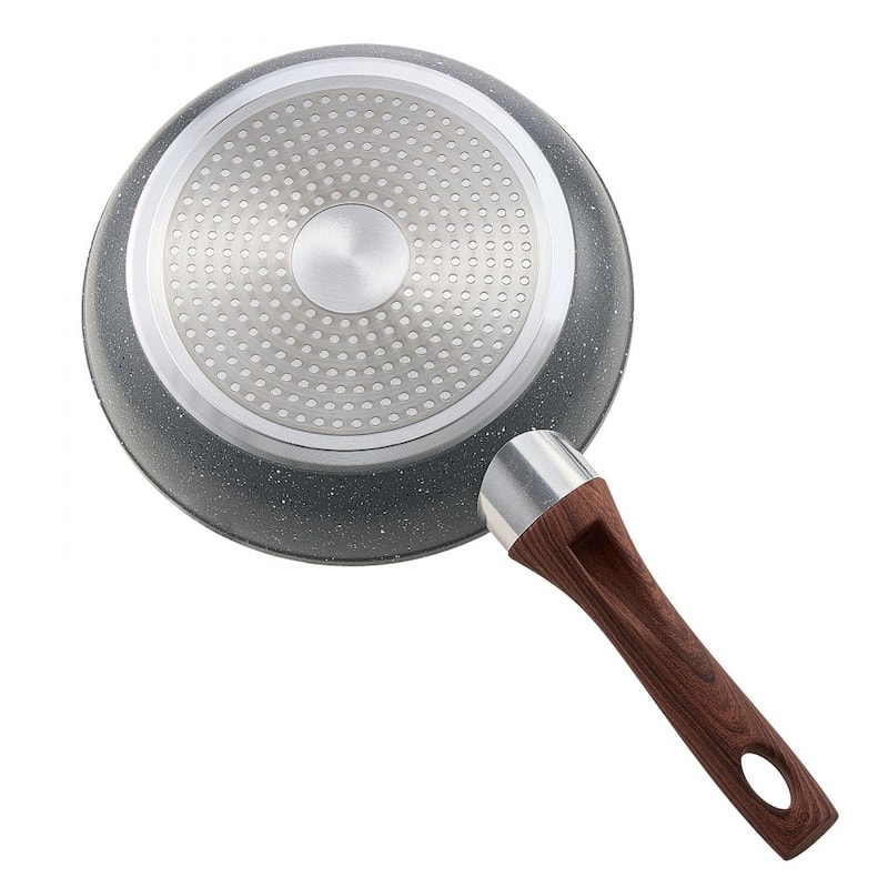 3 Piece Aluminum Frying Pan Set with Nonstick Surface and Stays Cool Handles Suitable for All Stoves