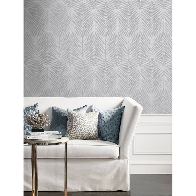 Seabrook Designs Persei Palm Glass Beaded Unpasted Wallpaper