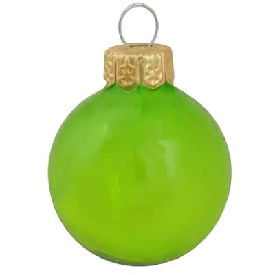 Transparent Finish Glass Christmas Ball Ornament - 7" (180mm) - Green