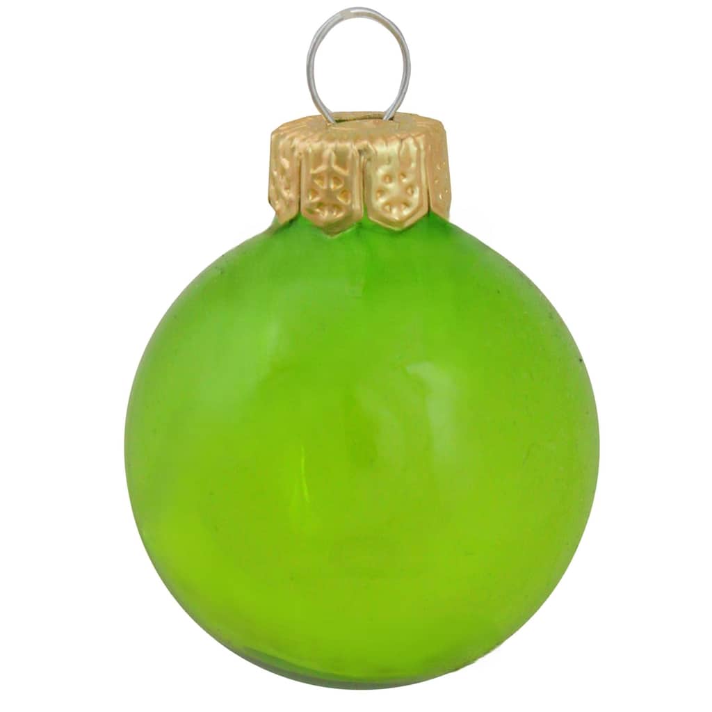 Transparent Finish Glass Christmas Ball Ornament - 7" (180mm) - Green