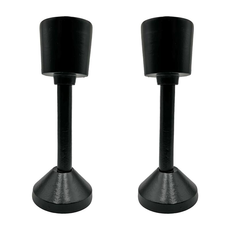 Decorative Handmade Aluminum Modern Candle holder Set of 2 - Small (4 x 4 x 10.75 in) - Black