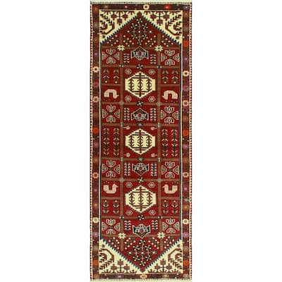Noori Rug Fine Vintage Distressed Husniya Red/Ivory Runner - 3'5" x 9'6"