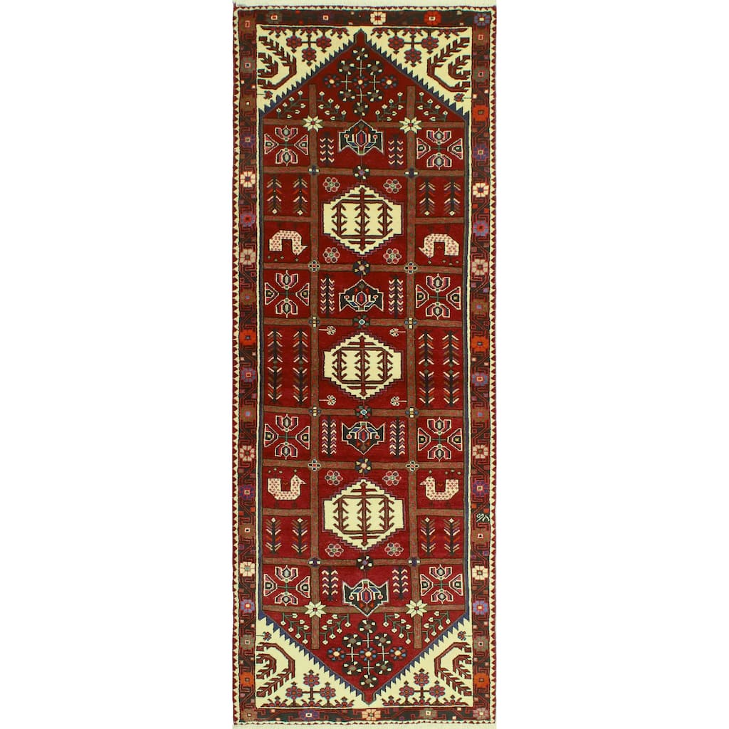 Noori Rug Fine Vintage Distressed Husniya Red/Ivory Runner - 3'5" x 9'6"