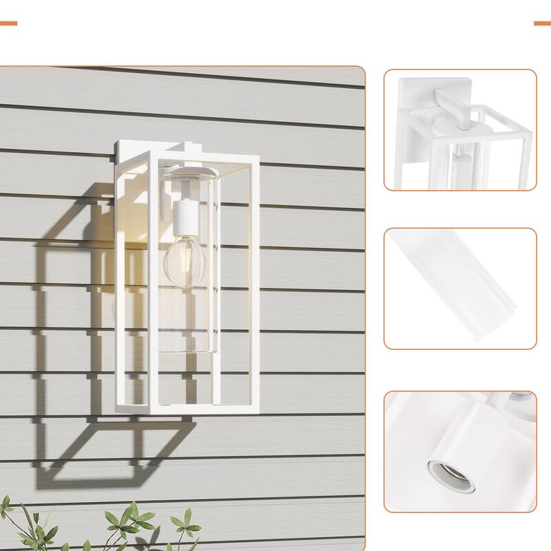 2 Pack Outdoor Wall Lights, Outdoor Wall Lantern with Glass Shade
