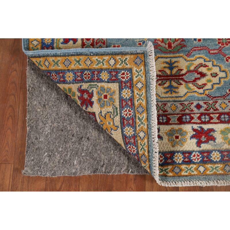 Geometric Kazak Oriental Runner Rug Hallway Handmade Wool Carpet - 2'8" x 9'4"