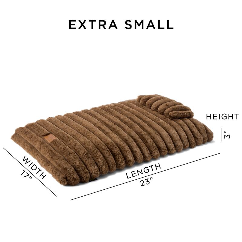 TOWN & COUNTRY LUXE CuddleTown Ribbed Bubble Stripe Pillow Crate Mat Pet Bed Dark Grey XS Dogs