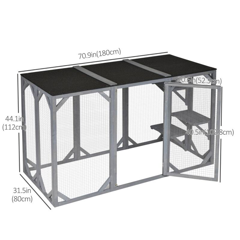Large Wooden Outdoor Cat Enclosure Catio Cage