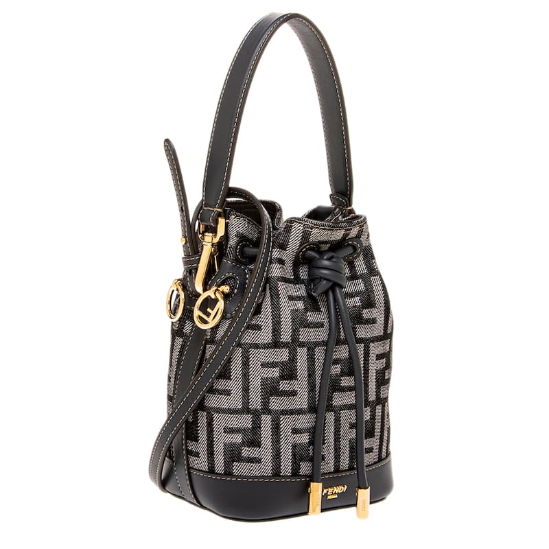 Fendi Mon Tresor Mini Bag in Denim-effect Fabric and Leather