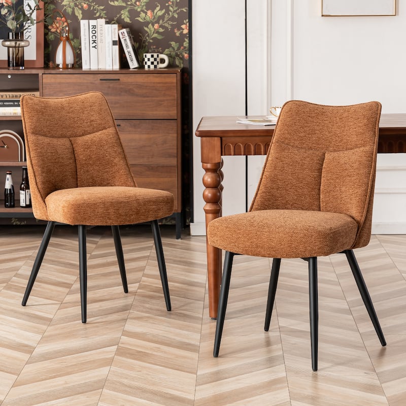 Modern Upholstered Fabric Kitchen & Dining Room Chairs Set of 2