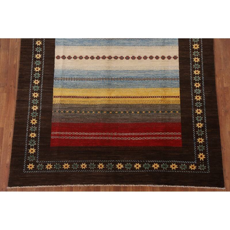 Gabbeh Kashkoli Oriental Area Rug Hand-knotted Wool Carpet - 6'5" x 8'3"