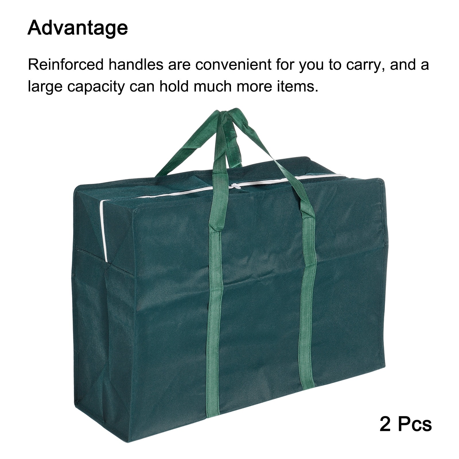 Extra Large PEVA Zippered Storage Bags with Handles, 3 Pcs. 21.6