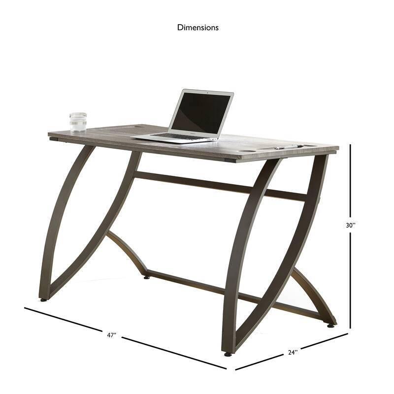 Heathwood Grey Modern Industrial Writing Desk by Greyson Living