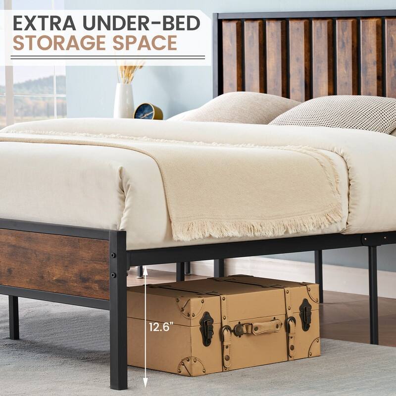 Vertical iron wood bed