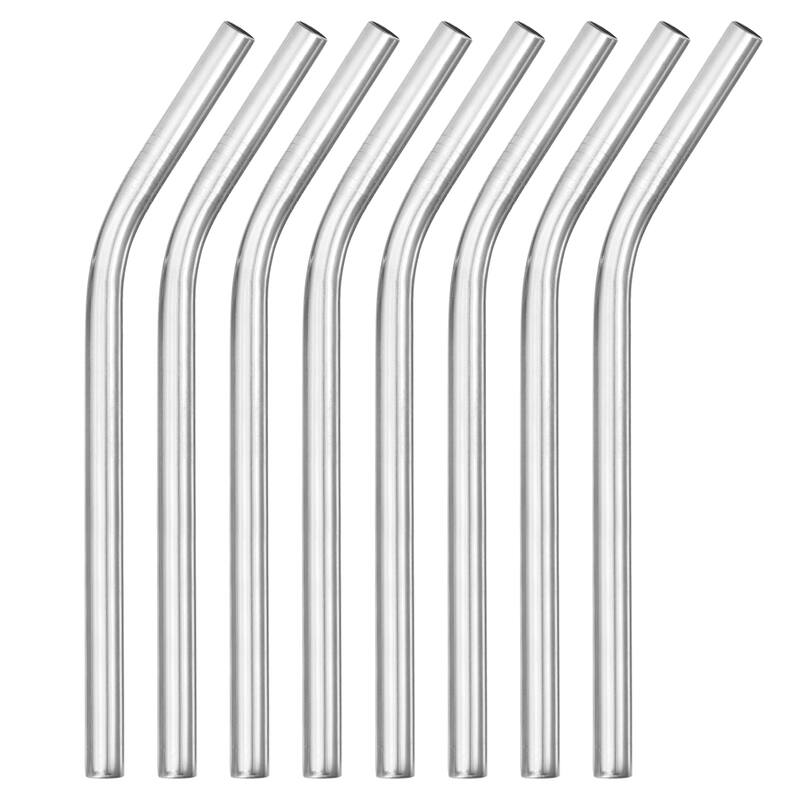 8Pcs 8.46" Long Stainless Steel Straws-Bent for Travel Mugs