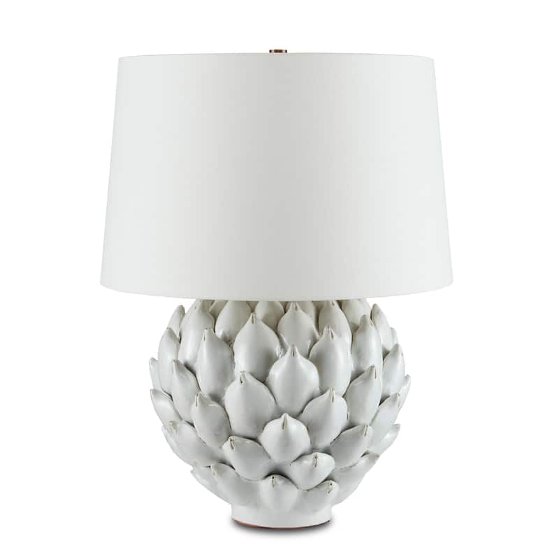Currey & Company Cynara White Table Lamp - 25"h x 19"dia