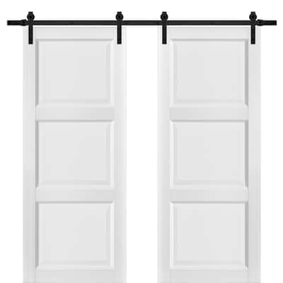 Sturdy Double Barn Door Panels / Lucia 2661 White
