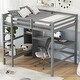 preview thumbnail 8 of 9, Full Size Loft Bed with Shelves and Under-bed Desk