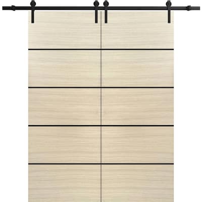 Sturdy Double Barn Door 36 x 80 with Planum 0015 Natural Veneer with 13FT