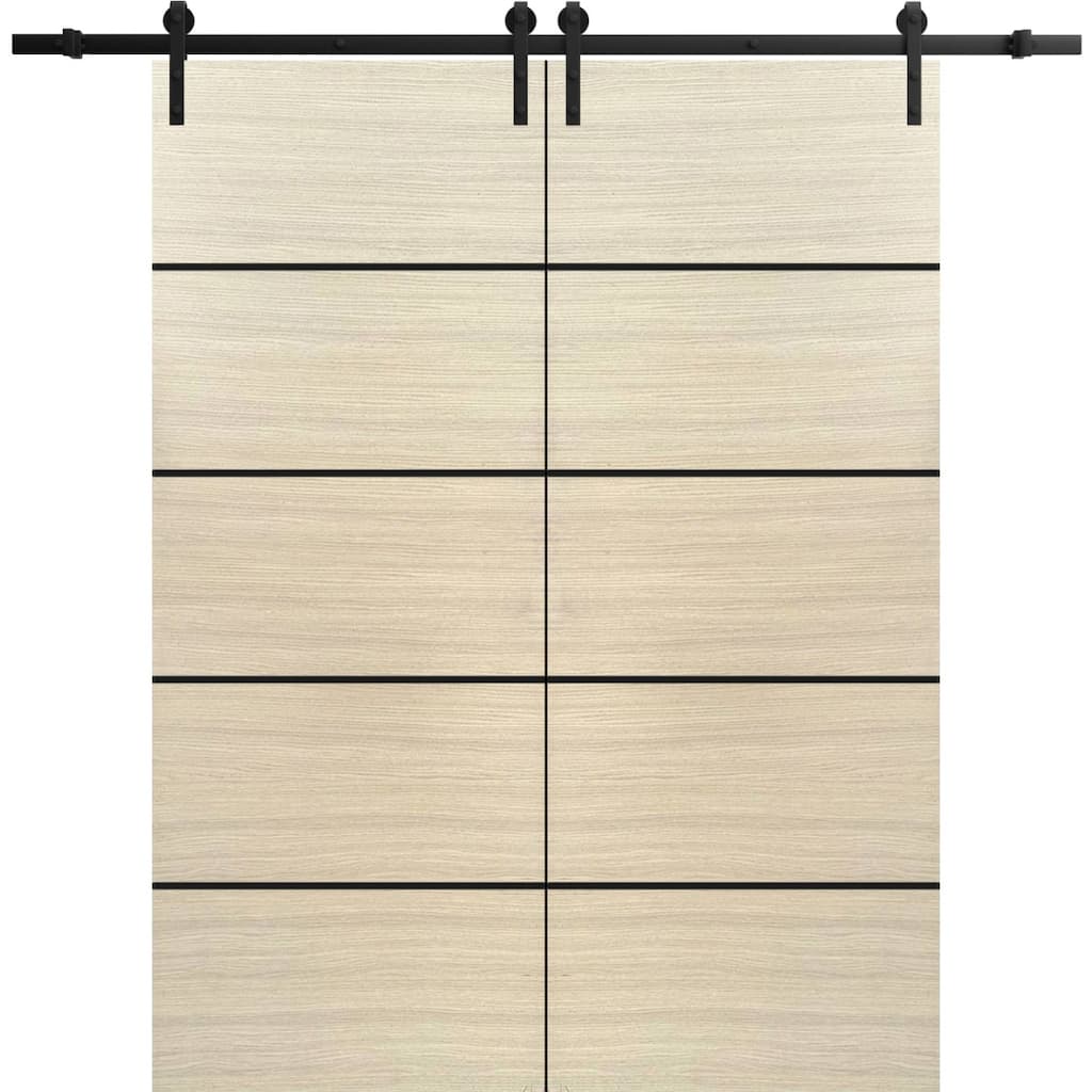 Sturdy Double Barn Door 36 x 80 with Planum 0015 Natural Veneer with 13FT