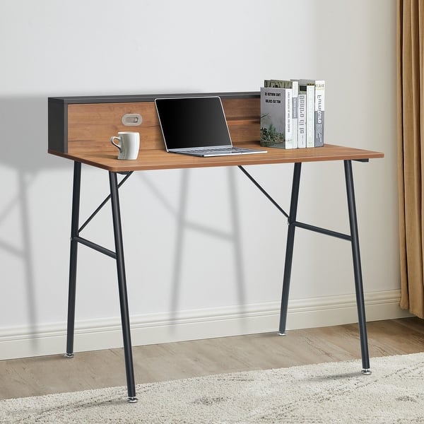 Brown Desk with Hutch