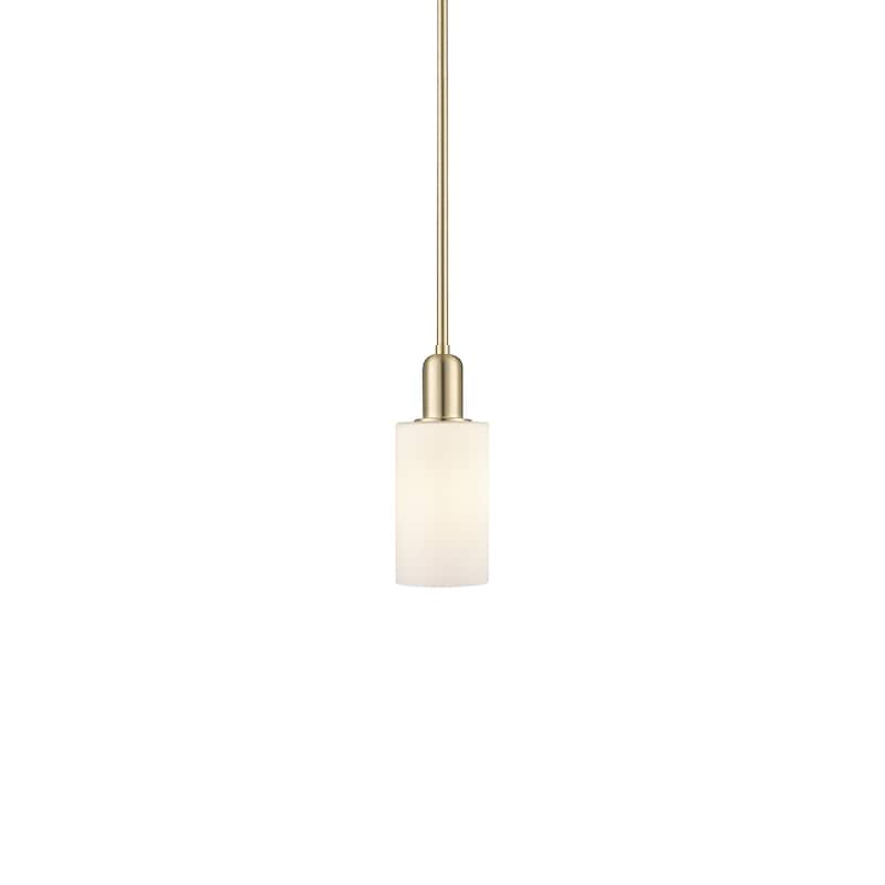 Innovations Lighting 716-1S-10-5 Clymer Pendant Clymer 5" Wide Mini - Champagne Bronze / Matte White