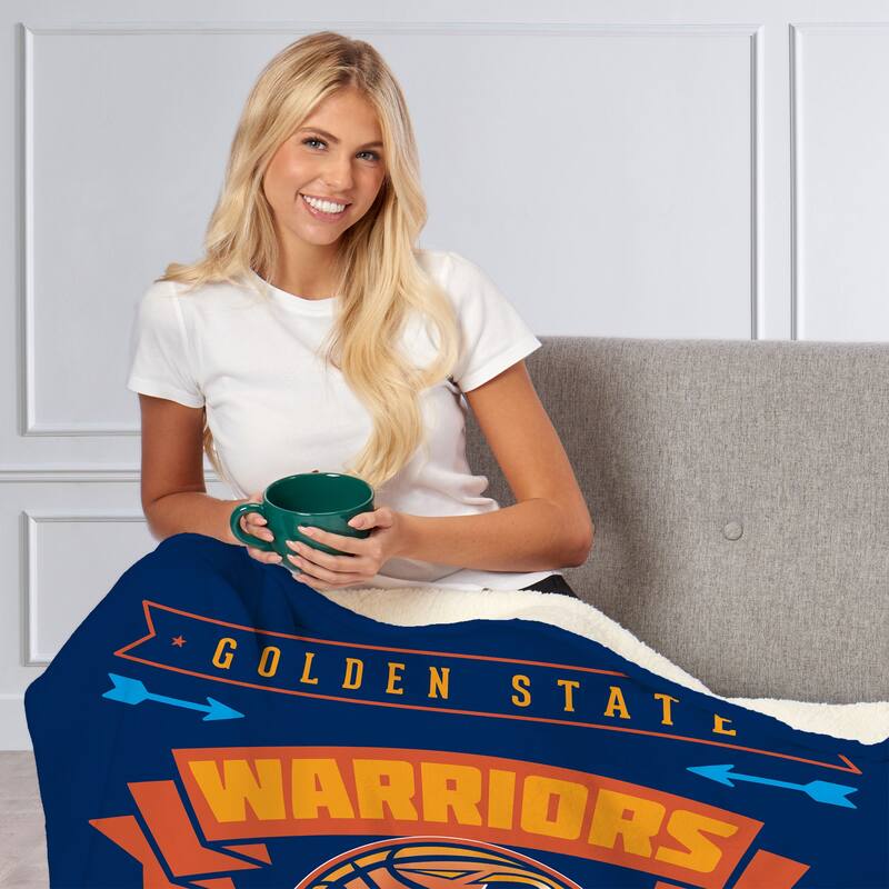 NBA Hardwood Classics Warriors Silk Touch Sherpa Throw Blanket