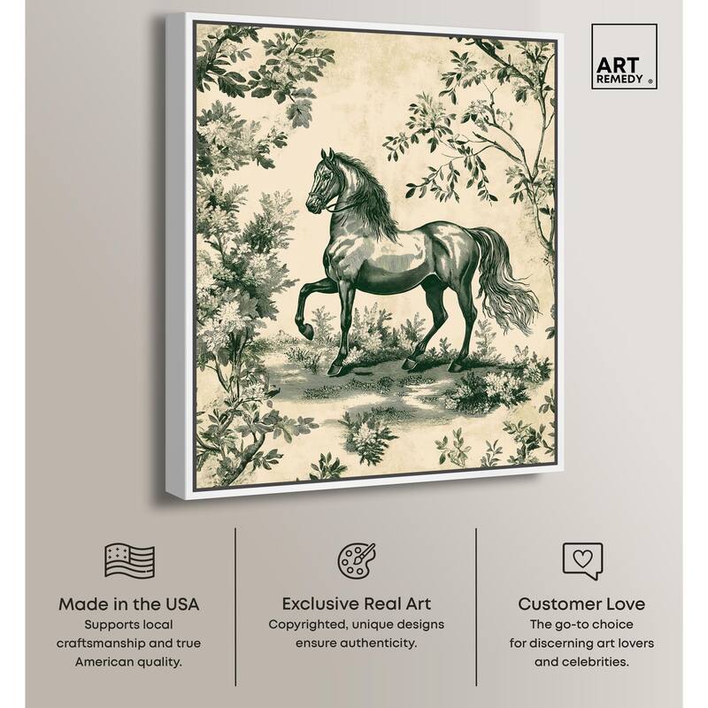 Equestrian Etching Canvas by Art Remedy