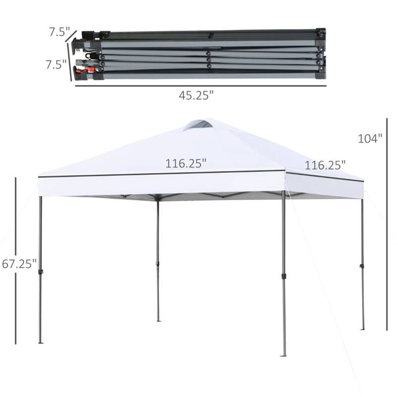 White Steel Oxford Cloth Pop-Up Canopy Tent UV Protection Outdoor