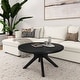 preview thumbnail 29 of 33, Plank and Beam Verso Round Coffee Table - 36" Black