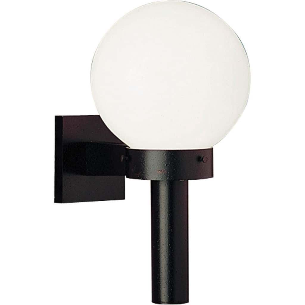 Progress Lighting Black Acrylic Globe One-light Wall Lantern - 12.350" x 10.705" x 10.705"