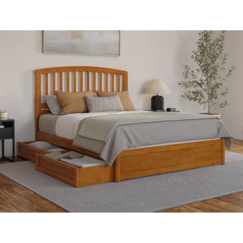 Lucia Platform Bed with Panel Footboard and Storage Drawers