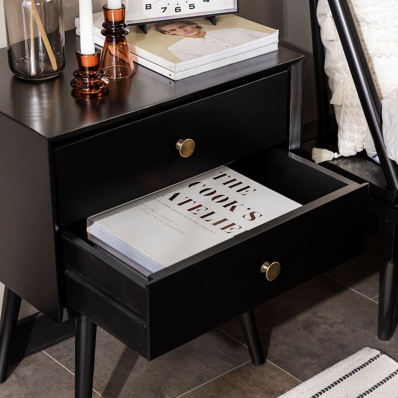 Middlebrook Mid-Century Modern Solid Wood 2-Drawer Nightstand